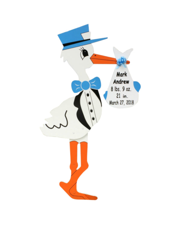 Baby Boy Personalized Stork