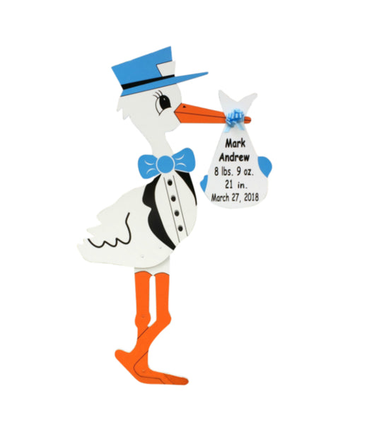 Baby Boy Personalized Stork